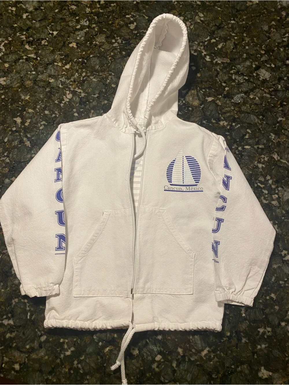 Kids thick cotton White windbreaker 4T Hooded Zip Jacket